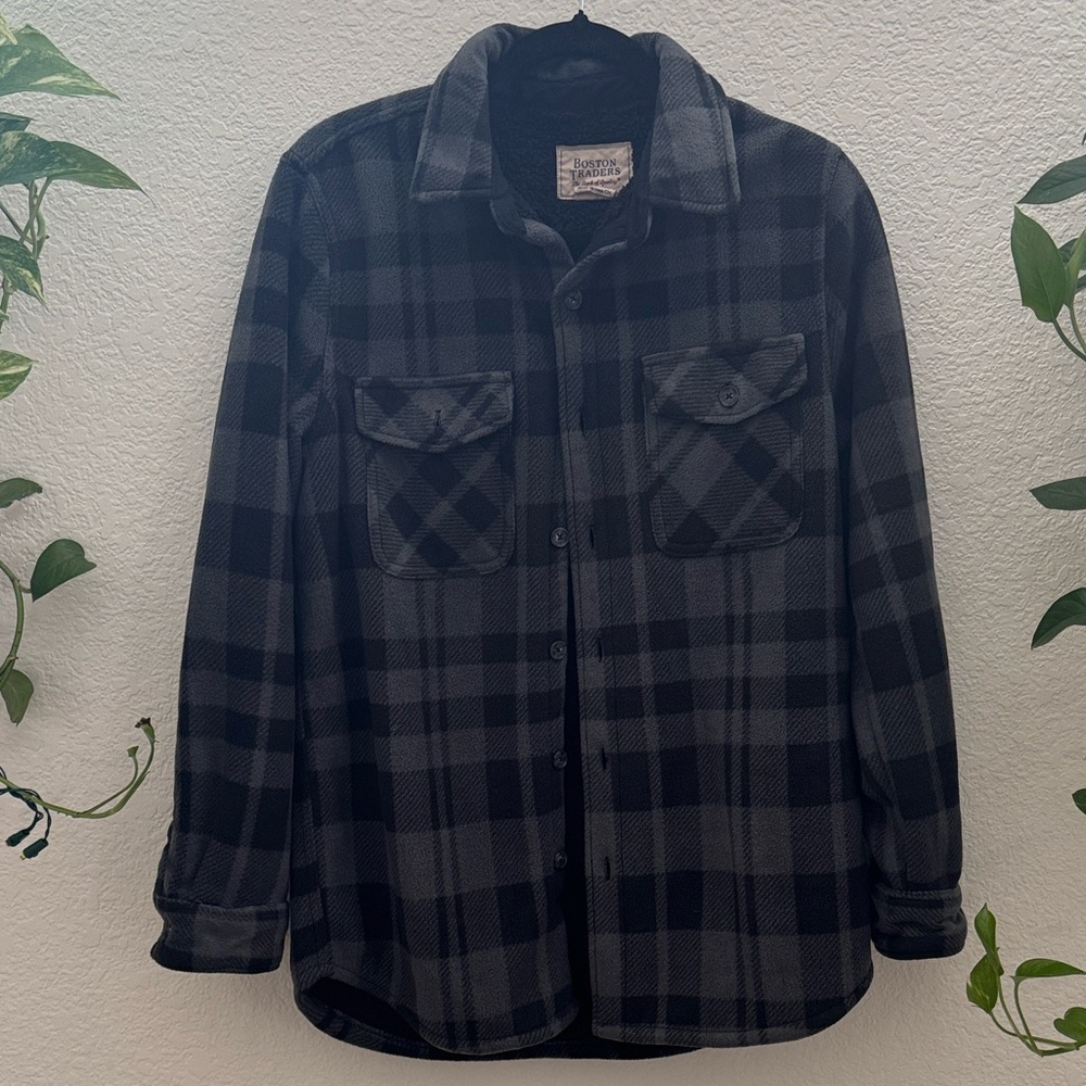 Boston Traders Men’s Plaid Flannel Shirt Jacket Size S, Lined, Good Condition